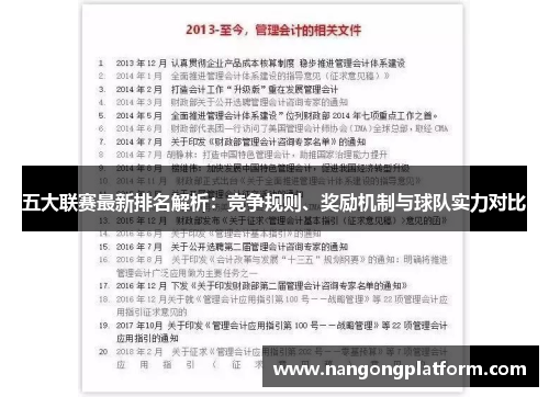 五大联赛最新排名解析：竞争规则、奖励机制与球队实力对比